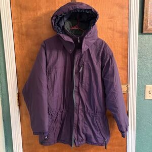 VTG 1995 Patagonia Guide Parka Winter Puffy Jacket Zip Off Hood Cinch Waist W M